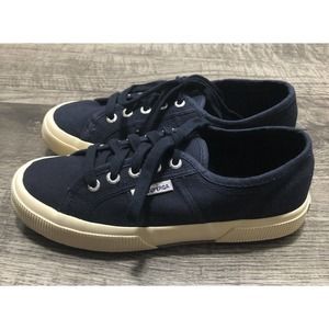 Superga Womens Classic Sz 7 Walking Shoes Navy Blue Cotu Comfort Sneakers